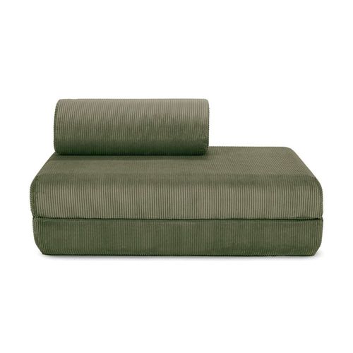 Canapé D'angle Convertible 5 Places En Velours Vert