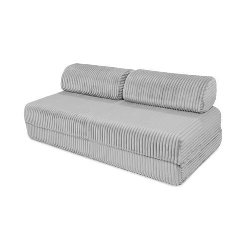 Canapé Convertible Et Modulable 3 Places En Velours Gris