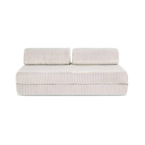Canapé Convertible Et Modulable 5 Places En Velours Blanc