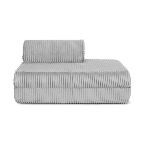 Canapé D'angle Convertible 5 Places En Velours Gris