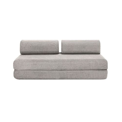 Canapé Droit Convertible Et Modulable 5 Places En Tissu Lisse Gris
