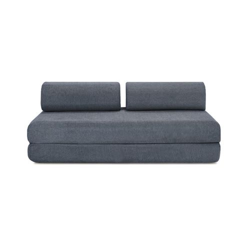 Canapé Droit Convertible Et Modulable 5 Places En Tissu Lisse Bleu