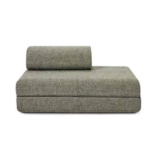 Canapé D'angle Convertible 5 Places En Tweed Vert