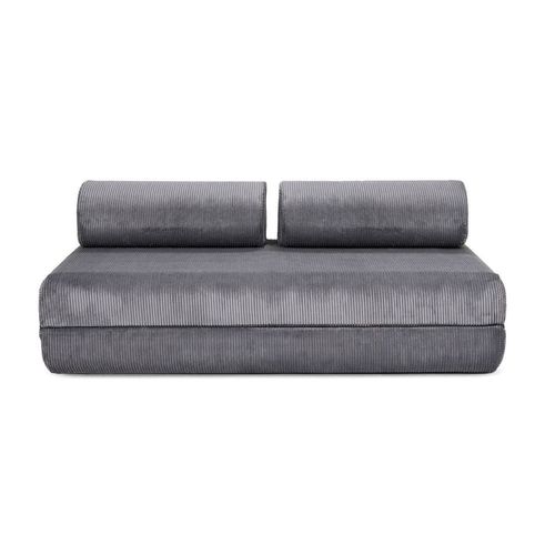 Canapé D'angle Convertible Et Modulable 6 Places En Velours Gris