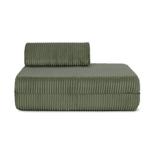 Canapé D'angle Convertible 5 Places En Velours Vert