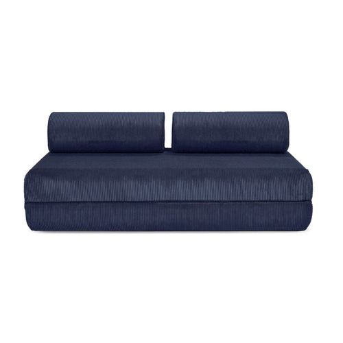Canapé Convertible Et Modulable 5 Places En Velours Bleu