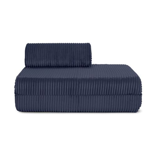 Canapé D'angle Convertible 5 Places En Velours Bleu