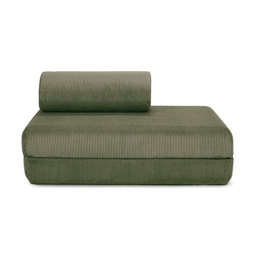 Canapé Convertible Et Modulable 3 Places En Velours Vert