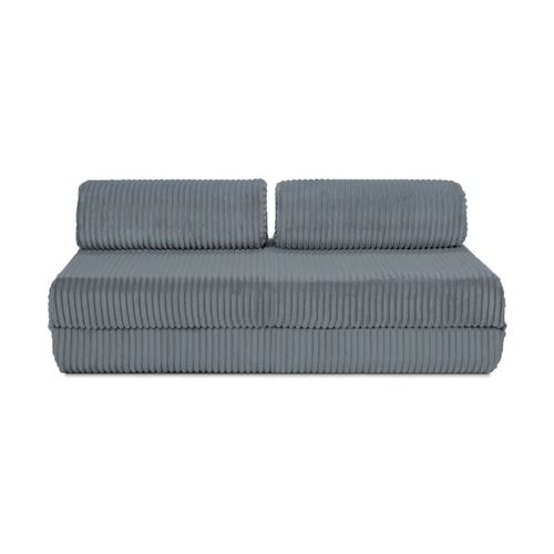 Canapé Convertible Et Modulable 6 Places En Velours Gris