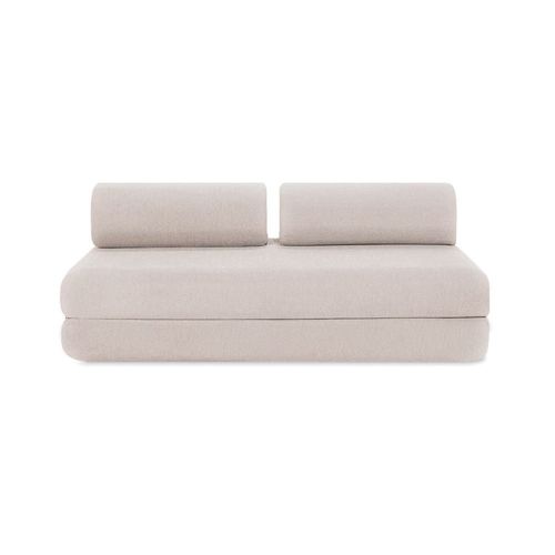 Canapé Convertible Et Modulable 5 Places En Tissu Imperméable Beige