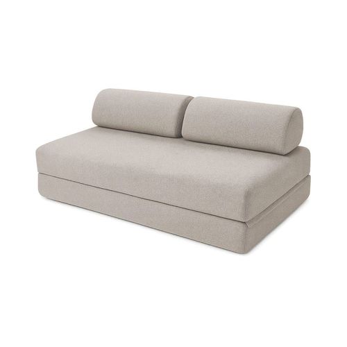 Canapé Convertible Et Modulable 3 Places En Tissu Imperméable Gris