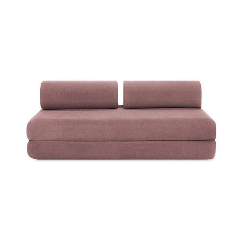 Canapé Convertible Et Modulable 5 Places En Tissu Terracotta