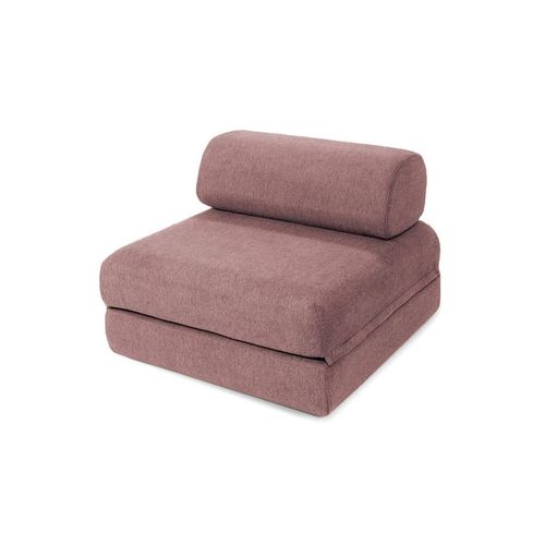 Fauteuil Convertible Et Modulable 1 Place En Tissu Lisse Terracotta