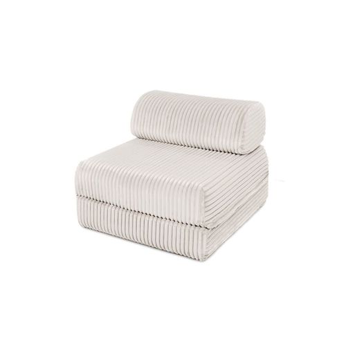 Fauteuil Convertible Et Modulable 1 Place En Velours Blanc