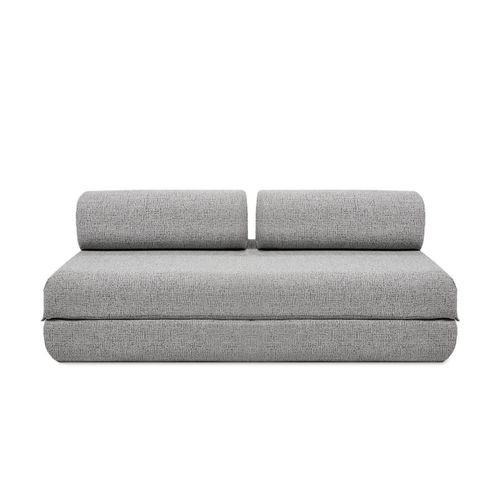 Canapé D'angle Convertible 6 Places En Tweed Gris