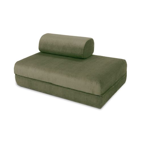Canapé Convertible Et Modulable 2 Places En Velours Vert