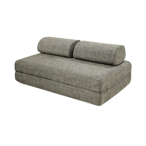 Canapé Droit Convertible Et Modulable 3 Places En Tweed Vert