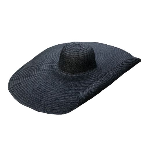 Chapeau Bob D'ete Multicolore En Option, Souple Et Enroulable, En Paille, Pour Femme, Ideal Pour La Plage Ou L'ete, Noir