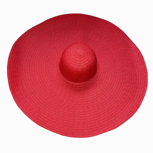 Chapeau Bob D'ete Multicolore En Option, Souple Et Enroulable, En Paille, Pour Femme, Ideal Pour La Plage Ou L'ete, Rouge