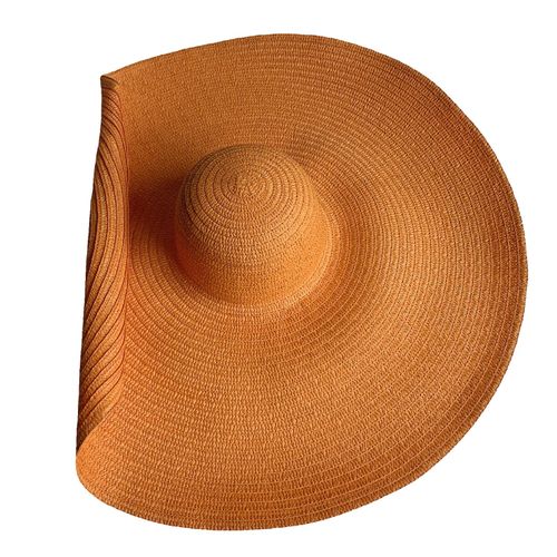 Chapeau Bob D'ete Multicolore En Option, Souple Et Enroulable, En Paille, Pour Femme, Ideal Pour La Plage Ou L'ete, Orange