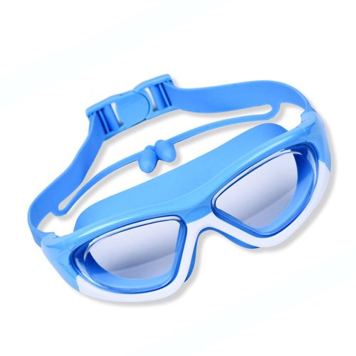 Lunettes De Natation Pour Enfants, Vision Claire, Avec Bouchons D'oreilles, Pour Garcons Et Filles, Bleu