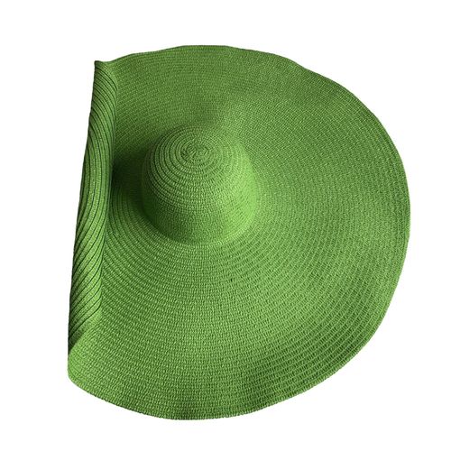 Chapeau Bob D'ete Multicolore En Option, Souple Et Enroulable, En Paille, Pour Femme, Ideal Pour La Plage, L'ete, Vert Herbe