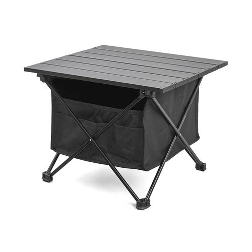 Table Pliante Portable De Camping En Alliage D'aluminium, Table D'appoint De Camping, Barbecue, Stand De Rue, Noir, Taille S, Avec Sac De Rangement