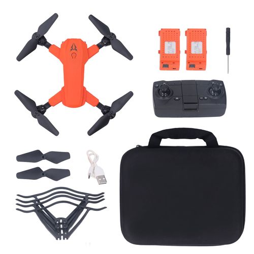 Drone S80 Rc 4k Hd Avec Double Camera, Pliable, 4 Essieux, Pour Enfants De Plus De 14 Ans, Orange, 3 Batteries-Qhfen