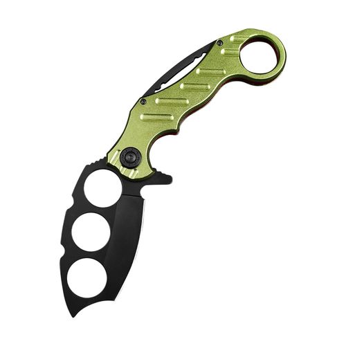 Couteau Pliant D'exterieur, Couteau D'autodefense Multifonctionnel, Couteau De Poche Portable En Acier Pour Le Camping Et La Chasse, Vert