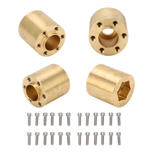 Lot de 4 adaptateurs hexagonaux de moyeu de roue en laiton pour chenilles RC 1/10, jantes VP 1,9/2,2 pouces, epaisseur 22 mm