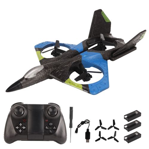 Drone Hd Rc Avec Lumieres, Photographie Aerienne, Excellent Cadeau Pour Garcons Et Filles, Bleu, 3 Piles-Qhfen