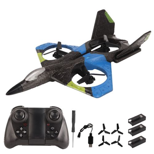 Drone Hd Rc Avec Lumieres, Photographie Aerienne, Excellent Cadeau Pour Garcons Et Filles, Bleu, 3 Piles-Qhfen