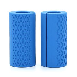 Lot De 2 Poignees D'halteres En Silicone Antiderapantes, Epaisses, Pour Halterophilie, Developpement Musculaire, Soulagement Du Stress, Bleu