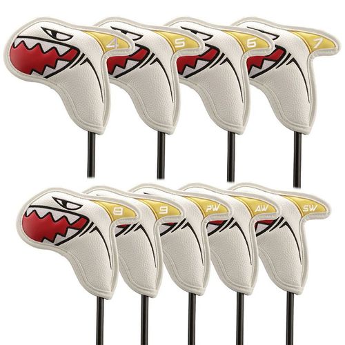Lot De 9 Couvre-Fers De Golf Avec Marquages Numeriques, Blancs, Pour Golfeur