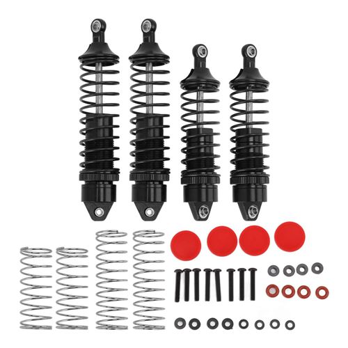 Lot de 4 amortisseurs avant et arriere en alliage d'aluminium, ressorts, accessoires pour voiture telecommandee TRAXXAS SLASH 1/10, noir
