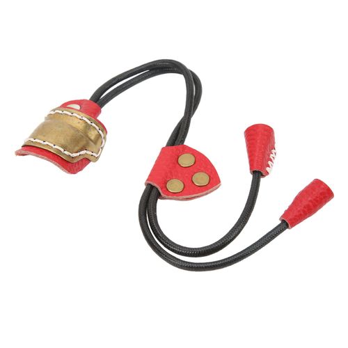 Protege-Doigts De Tir A L'arc, Anneau De Pouce En Laiton Et Cuir Pour Equipement De Tir A L'arc Traditionnel, Rouge