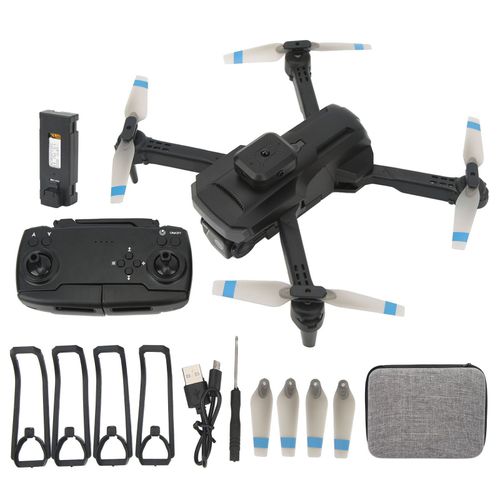 Drone Xt5 4k Hd Double Camera Aerienne, Quadricoptere Rc Anti-Obstacles Sur 4 Cotes Avec Position De Flux Optique, Noir, Double Batterie