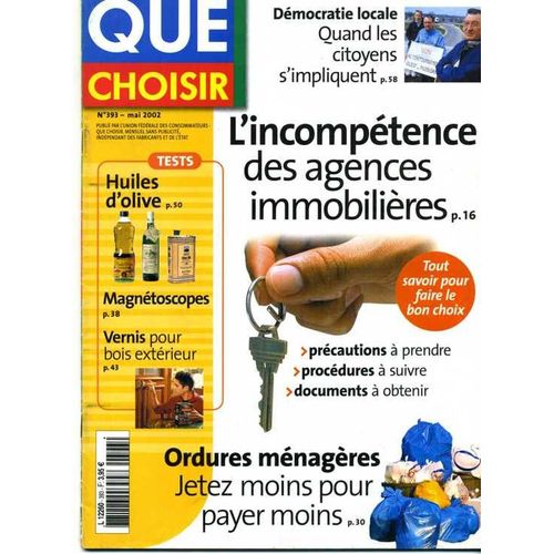 Que Choisir N° 393 : L'incompétence Des Agences Immobilières