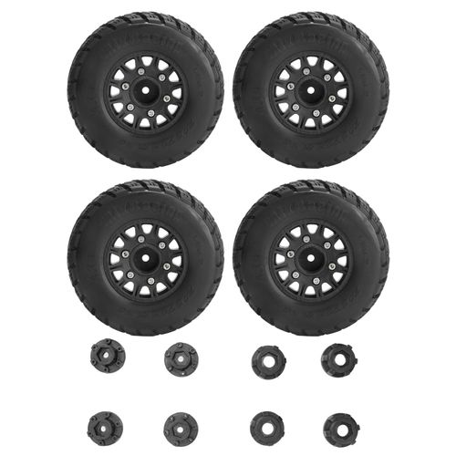 Lot de 4 pneus de camion RC Short Course 1/10 en plastique et caoutchouc, diametre 113 mm, accessoires RC pour ARRMA, noir
