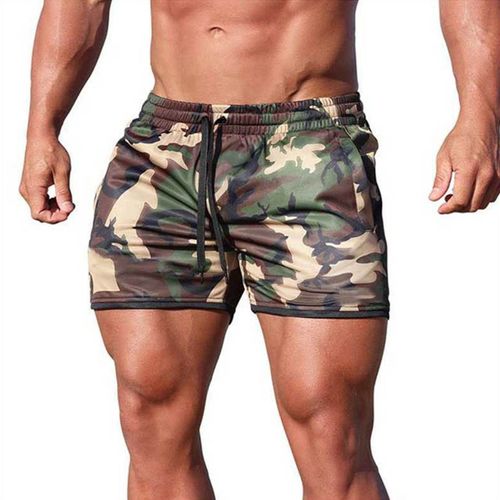 Short De Sport A Sechage Rapide Pour Homme, Short De Plage Avec Poches Pour Activites De Plein Air, Fitness, Course A Pied, Camouflage, Taille Xl