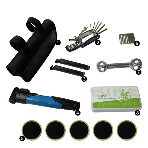 Kit De Reparation De Velo Portable Complet Pour Vtt, Ensemble D'outils Combines Et D'accessoires Tl28 Sans Colle