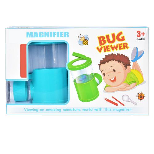 Ensemble de loupes et de bouteilles pour l'observation des insectes, jouet educatif pour enfants, exploration optique scientifique, puzzle, bleu