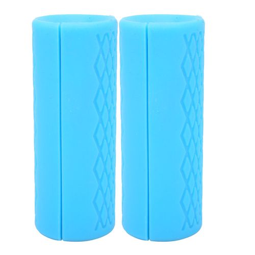 1 Paire De Poignees En Silicone Pour Barre D'haltere, Adaptateur, Equipement De Protection Pour Le Sport, Bleu Grand