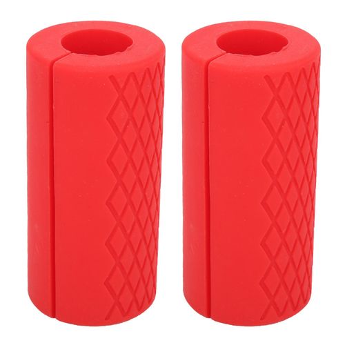 Paire De Poignees En Silicone Pour Barre D'haltere, Adaptateur, Equipement De Protection Pour Le Sport, Rouge Petit