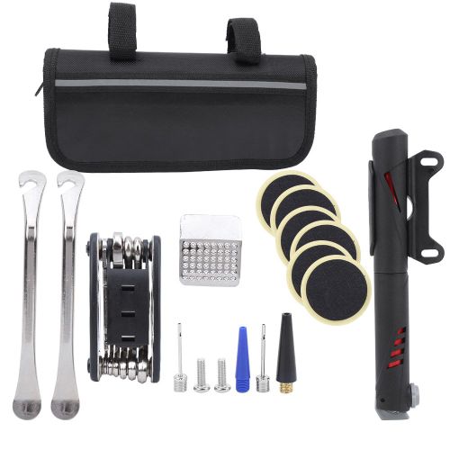 Kit D'outils De Reparation De Velo, Pompe A Velo En Alliage D'aluminium, Rustine Pour Pneu, Demonte-Pneu En Metal