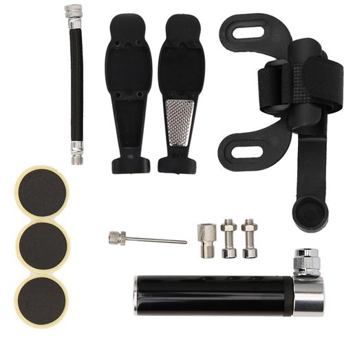 Kit De Reparation De Pneus De Velo, Mini Pompe A Velo, Accessoire Pour Vtt De Route, Noir