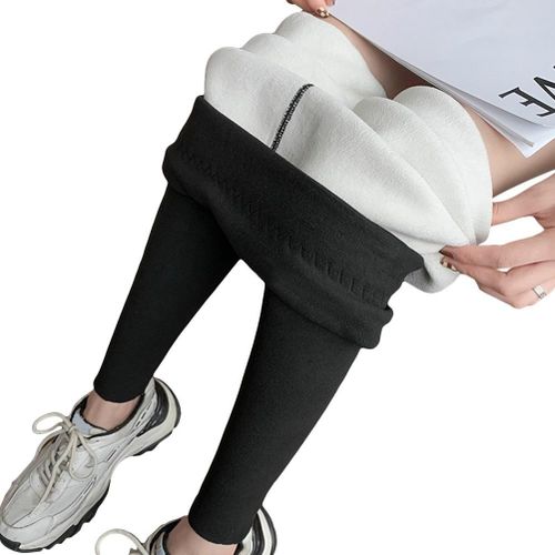 Leggings Doubles En Polaire Pour Femmes, Taille Haute, Extensibles, Epais, Thermiques, Decontractes, Pour Le Ski Et Le Yoga