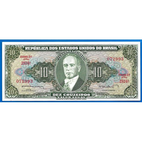 Bresil 10 Cruzeiros 1962 Sign 10 Billet Brasil Brazil Cruzeiro Reail Reais
