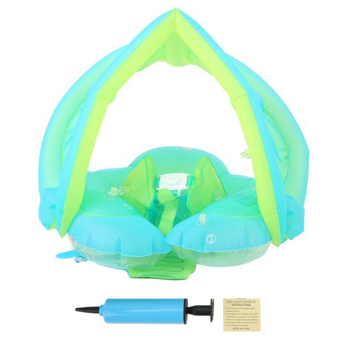 Bouee De Natation Anti-Fuite Double Couche Avec Airbag Et Auvent Pour Enfants De 3 Mois A 6 Ans