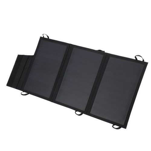 Chargeur Solaire Pliable 15 W Avec Deux Ports Usb Pour Telephones, Tablettes, Haut-Parleurs Et Autres Appareils